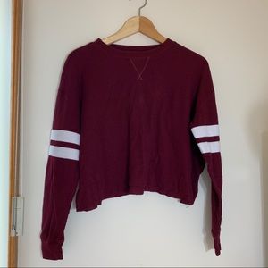 hollister burgundy red jersey waffle long sleeve
